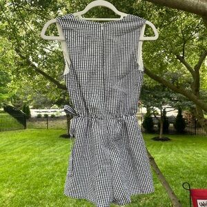 Aqua Gingham romper
